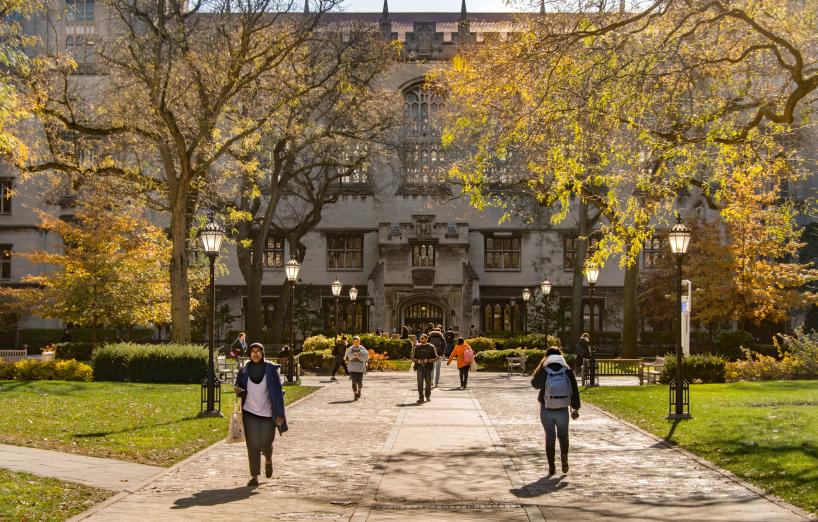 UChicago quad in the fall